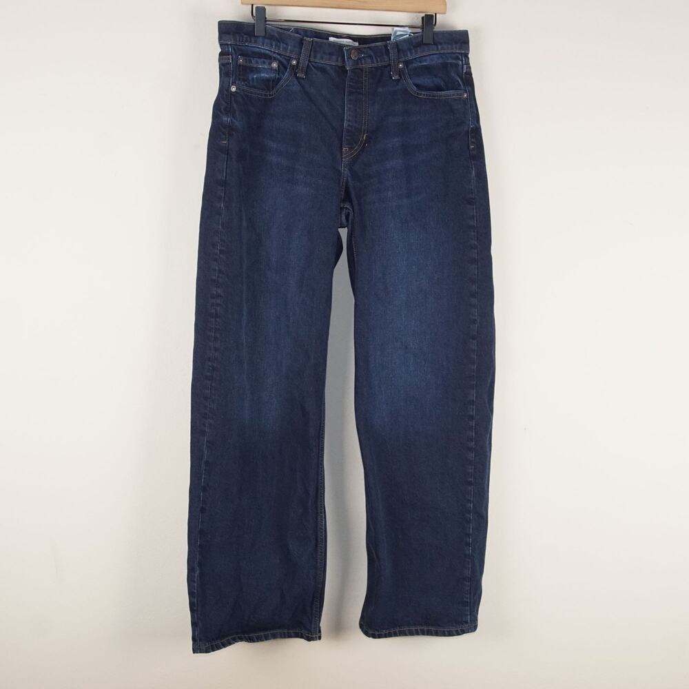Banana Republic Mid Rise 90s Classic Loose Fit Dark Wash Jeans Sz 30 Long